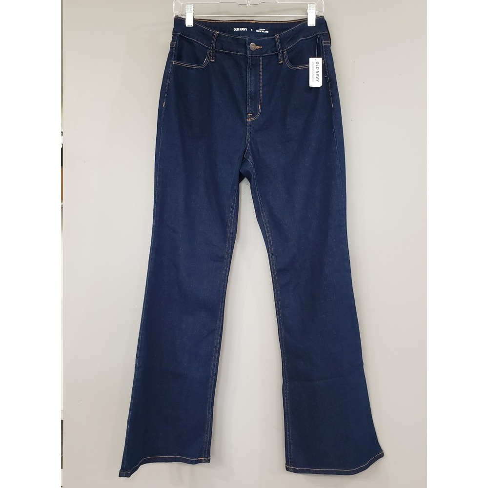 NEW Old‎ Navy High Rise WOW Flare Light Blue Jeans Denim Womens Size 8 DARK WASH